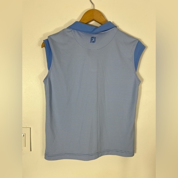 FOOTJOY Sleeveless Golf Polo Womens size medium Blue Stripe Golfing - Picture 5 of 9